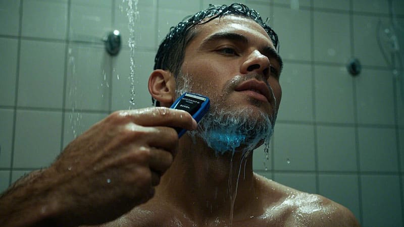 using electric razor on shower