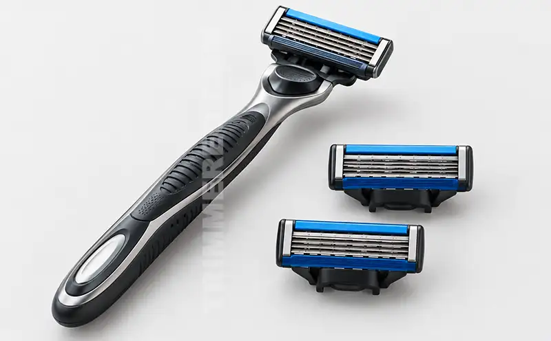 Cartridge razor handle beside compatible replacement heads
